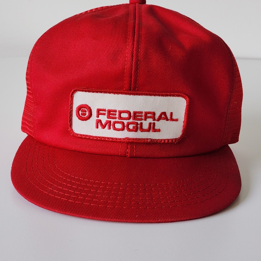 Vintage Federal Mogul Trucker Hat Patch Mesh Back Snapback Cap Auto‎ Parts 80s